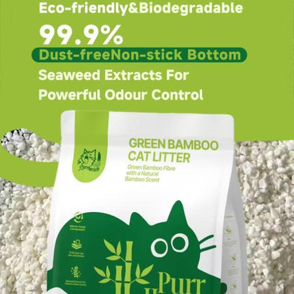 Purr Haven Green Bamboo Cat Litter | 10 Carton | 6 Packs Per Carton | 2.5kg Per Pack.