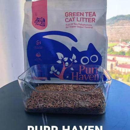 Purr Haven Green Tea Cat Litter | 10 Carton | 6 Packs Per Carton | 2.5kg Per Pack.