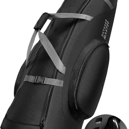 OutdoorMaster Padded Golf Club Travel Bag with Wheels, 900D Heavy Duty Oxford Waterproof -Alligators-Black.