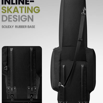 OutdoorMaster Padded Golf Club Travel Bag with Wheels, 900D Heavy Duty Oxford Waterproof -Alligators-Black.