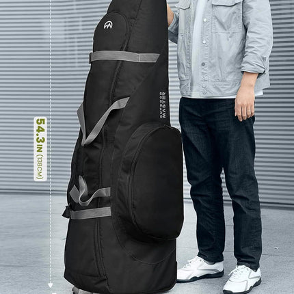 OutdoorMaster Padded Golf Club Travel Bag with Wheels, 900D Heavy Duty Oxford Waterproof -Alligators-Black.