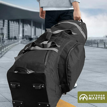 OutdoorMaster Padded Golf Club Travel Bag with Wheels, 900D Heavy Duty Oxford Waterproof -Alligators-Black.