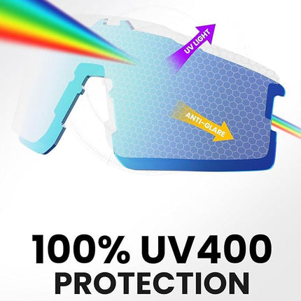 OutdoorMaster Hawk II Polarized Sports Sunglasses for Men Women, TAC 100% UV400 Protection TR90 Frame Cycling Sunglasses, Baseball Running Fishing Golf Glasses-White Frame+revo Blue Cat.3.