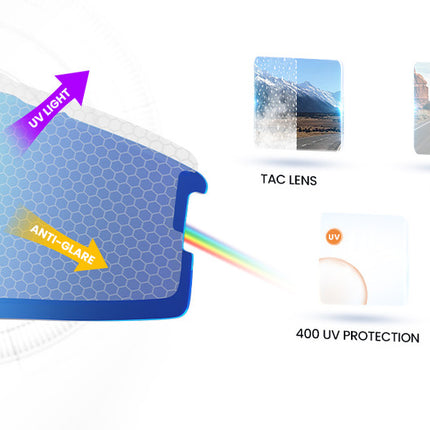 OutdoorMaster Hawk II Polarized Sports Sunglasses for Men Women, TAC 100% UV400 Protection TR90 Frame Cycling Sunglasses, Baseball Running Fishing Golf Glasses-White Frame+revo Blue Cat.3.