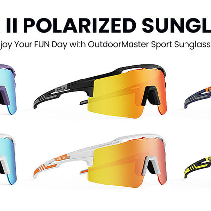 OutdoorMaster Hawk II Polarized Sports Sunglasses for Men Women, TAC 100% UV400 Protection TR90 Frame Cycling Sunglasses, Baseball Running Fishing Golf Glasses-White Frame+revo Blue Cat.3.