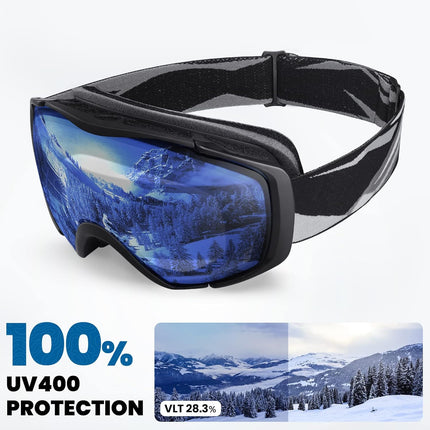 OutdoorMaster Ski Goggles with Cover Snowboard Snow Goggles OTG Anti-Fog -100% UV Protection-OM-18.