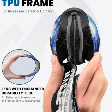 OutdoorMaster Ski Goggles with Cover Snowboard Snow Goggles OTG Anti-Fog -100% UV Protection-OM-18.