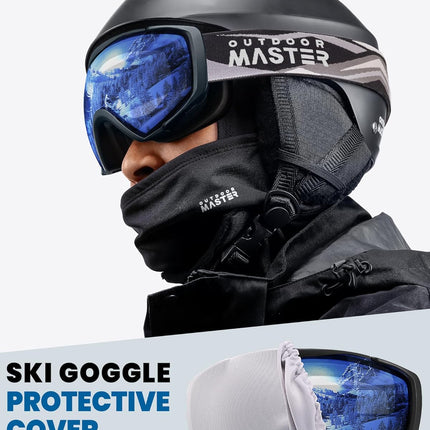 OutdoorMaster Ski Goggles with Cover Snowboard Snow Goggles OTG Anti-Fog -100% UV Protection-OM-18.