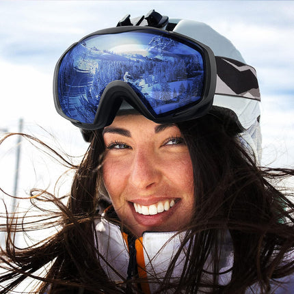 OutdoorMaster Ski Goggles with Cover Snowboard Snow Goggles OTG Anti-Fog -100% UV Protection-OM-18.