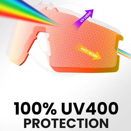 OutdoorMaster Hawk II Polarized Sports Sunglasses for Men Women, TAC 100% UV400 Protection TR90 Frame Cycling Sunglasses, Baseball Running Fishing Golf Glasses-White Frame+revo Red Cat.3,Adult.