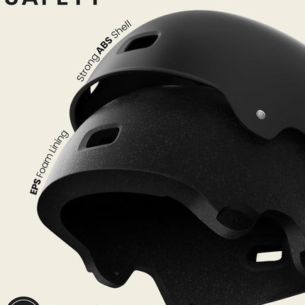 OutdoorMaster Skateboard Cycling Helmet - Two Removable Liners Ventilation Multi-Sport Scooter Roller Skate Inline Skating Rollerblading for  Adults-Black-Large.