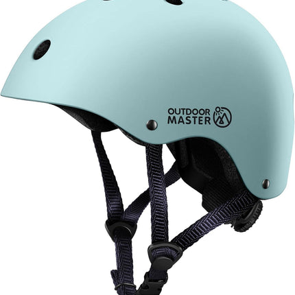 OutdoorMaster Youth & Kids Bike Helmet - Adjustable Multi-Sports Skateboard Helmet with Removable Liners for Balance Bike, Toddler Scooter, One Wheel Hoverboard-Mint Green-Large.