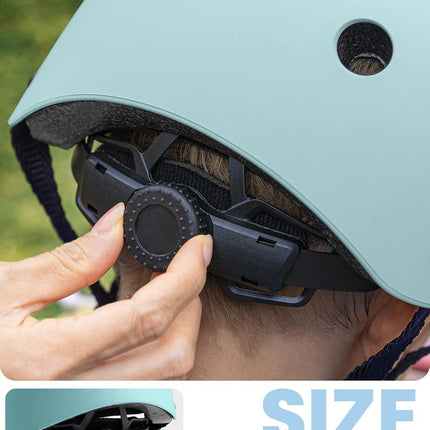 OutdoorMaster Youth & Kids Bike Helmet - Adjustable Multi-Sports Skateboard Helmet with Removable Liners for Balance Bike, Toddler Scooter, One Wheel Hoverboard-Mint Green-Large.