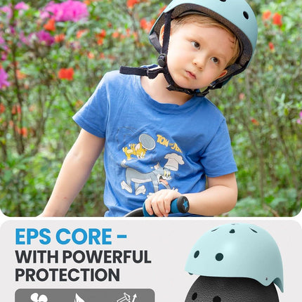 OutdoorMaster Youth & Kids Bike Helmet - Adjustable Multi-Sports Skateboard Helmet with Removable Liners for Balance Bike, Toddler Scooter, One Wheel Hoverboard-Mint Green-Large.