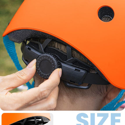 OutdoorMaster Youth & Kids Bike Helmet - Adjustable Multi-Sports Skateboard Helmet with Removable Liners for Balance Bike, Toddler Scooter, One Wheel Hoverboard-Orange-Large.