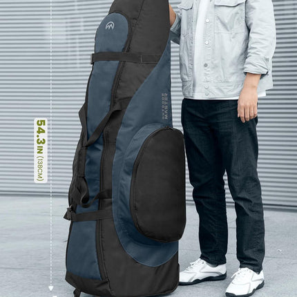 OutdoorMaster Padded Golf Club Travel Bag with Wheels, 900D Heavy Duty Oxford Waterproof -Alligators-Blue.
