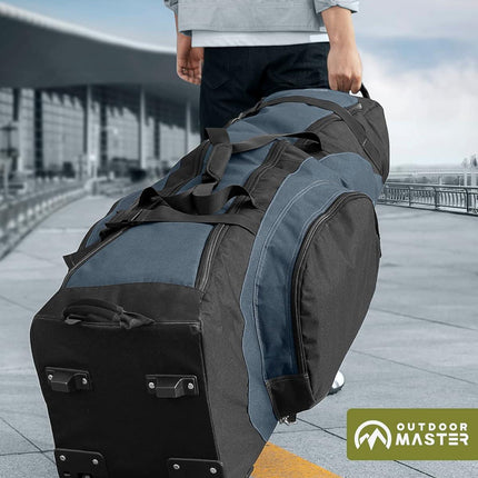 OutdoorMaster Padded Golf Club Travel Bag with Wheels, 900D Heavy Duty Oxford Waterproof -Alligators-Blue.