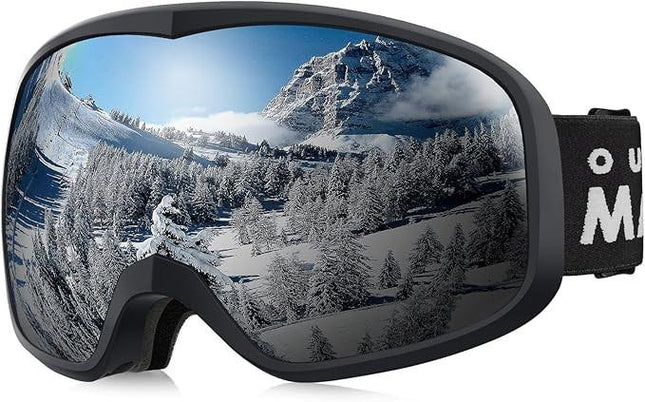 OutdoorMaster Owl Ski Goggles OTG, Snow Snowboard Goggles for Men Women Youth, Anti-Fog, 100% UV Protection-OM-72.