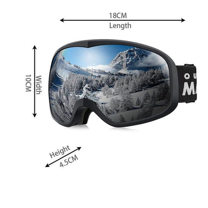 OutdoorMaster Owl Ski Goggles OTG, Snow Snowboard Goggles for Men Women Youth, Anti-Fog, 100% UV Protection-OM-72.