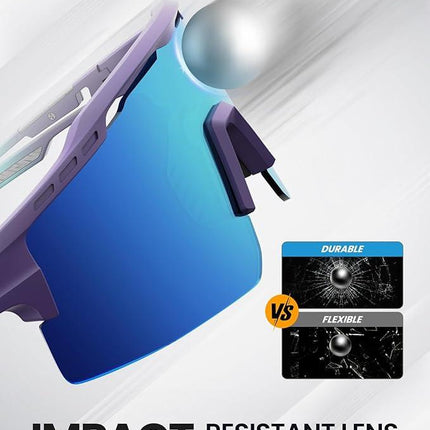OutdoorMaster Hawk II Polarized Sports Sunglasses for Men Women, TAC 100% UV400 Protection TR90 Frame Cycling Sunglasses, Baseball Running Fishing Golf Glasses-Blue Frame+revo Blue Cat.3,Adult.