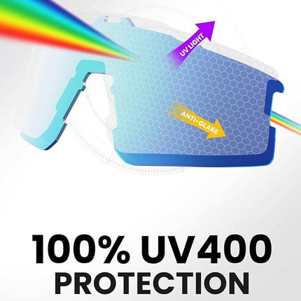 OutdoorMaster Hawk II Polarized Sports Sunglasses for Men Women, TAC 100% UV400 Protection TR90 Frame Cycling Sunglasses, Baseball Running Fishing Golf Glasses-Blue Frame+revo Blue Cat.3,Adult.