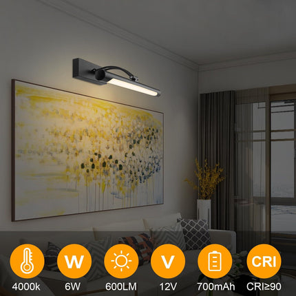 Hardwired Picture Light for Wall Black,14 inch Night Light LED Wall Sconces for Pictures,Dart Board Lights Wall Lights for Dartboard Mirror Frame Gallery.