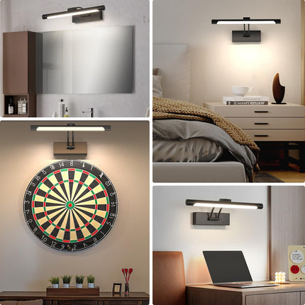 Hardwired Picture Light for Wall Black,14 inch Night Light LED Wall Sconces for Pictures,Dart Board Lights Wall Lights for Dartboard Mirror Frame Gallery.