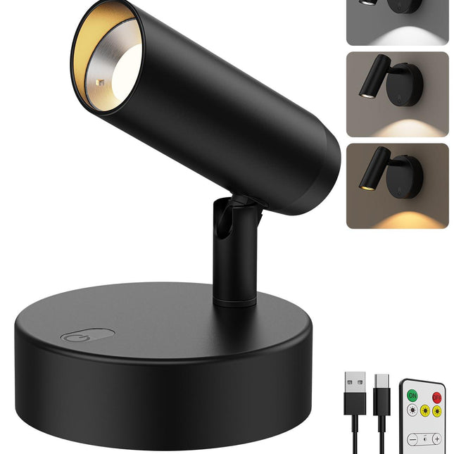 Spotlights Indoor, No-Glare Rechargeable Floor Can Light for Plants with Remote, Wireless Art Accent Spot Lights Uplight for Painting, Picture, Dartboard, Home, Corner Sofa Display.