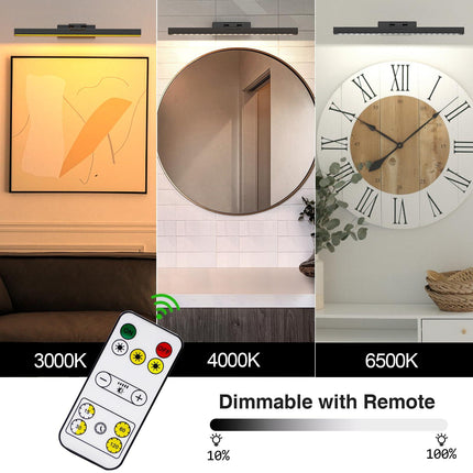Picture Light Battery Operated, 16in Wireless Art Light for Paintings Color Temperature Adjustable Dimmable Battery Picture Light with Remote Control for Gallery Dartboard Art Bedroom Bathroom.