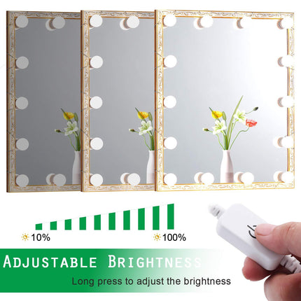 Hollywood LED Vanity Mirror Lights Kit, Dimmable Stick on USB Vanity Lights,Makeup Light Strip for for Bedroom, Dressing Room, Wedding, Party illuminating, CRI>90 (4000K Natural White 14 Bulbs 5V USB).