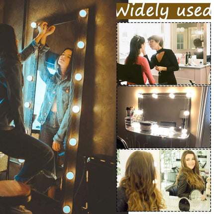 Hollywood LED Vanity Mirror Lights Kit, Dimmable Stick on USB Vanity Lights,Makeup Light Strip for for Bedroom, Dressing Room, Wedding, Party illuminating, CRI>90 (4000K Natural White 14 Bulbs 5V USB).