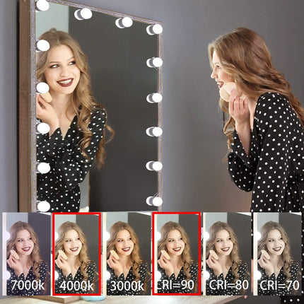 Hollywood Mirror Lights Makeup Vanity Lights, LED Vanity Mirror Lights Kit for Dressing Table, Dimmable and Adapter Plug in, Mirror Not Included (16 Bulbs Natural White).
