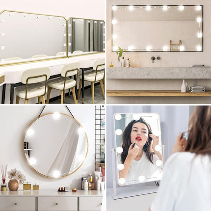 Hollywood Mirror Lights Makeup Vanity Lights, LED Vanity Mirror Lights Kit for Dressing Table, Dimmable and Adapter Plug in, Mirror Not Included (16 Bulbs Natural White).