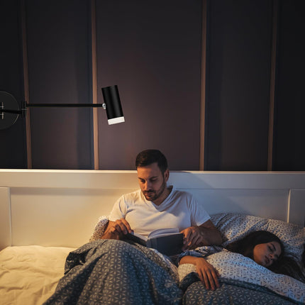 Battery Operated Wall Sconces Set of 2, Swing Arm Wall Lamp with Remote Control, Not Hardwired Led Wall Lamp Fixtures Dimmable Wall Light Decor for Bedroom Reading Living Room.