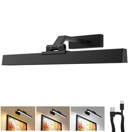 Picture Lights for Wall, Battery Operated Picture Light 16in Gallery Light for Paintings CCT Dimmable Recharging Battery Wall Light with Remote Control for Living Room Dartboard Art Black.