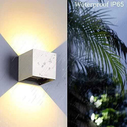 LED Wall Light 12W, Square Shaped LED Wall Lamp with Adjustable Angle Design, Modern Aluminum Wall Sconce Lighting IP65 Waterproof for Indoor Outdoor Lighting Warm White 2700K.