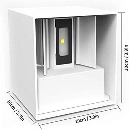 LED Wall Light 12W, Square Shaped LED Wall Lamp with Adjustable Angle Design, Modern Aluminum Wall Sconce Lighting IP65 Waterproof for Indoor Outdoor Lighting Warm White 2700K.