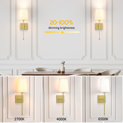 Battery Operated Wall Sconce, 5000mAh Rechargeable Dimmable RGB Wall Sconce Set of 2 with Remote, 3 Color Temperature Indoor Battery Powered Wall Lamp Light for Bedroom Living Room.