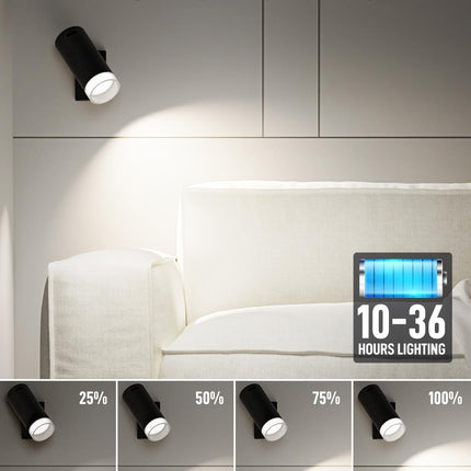 Battery Operated Wall Lights 2 Pack Rechargeable Wall Lights Indoor Touch Dimmable with Remote Control,Magnetic Wall Sconce Lights Battery Black Wireless LED Decor Lighting 3000mAh [Energy Class F].