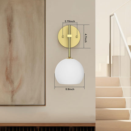 Rechargeable Wall Light Indoor,Battery Operated Wall Lamp with Remote,Indoor Wall Light with 3 Color Modes and RGB,Frosted Glass Wall Mounted Lamp for Living Room Bedrooms 2 Pack (Gold).