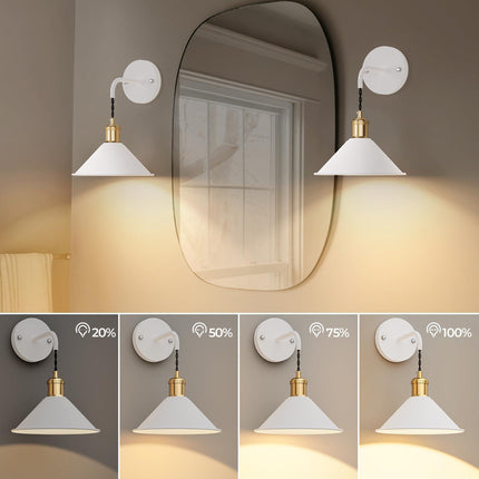 Battery Operated Wall Sconce, Wireless Wall Lights Set of 2, 13 RGB Colors Dimmable Battery Powered Wall Lamp with Remote, Memory Function, Timer for Bedroom, Living Room.