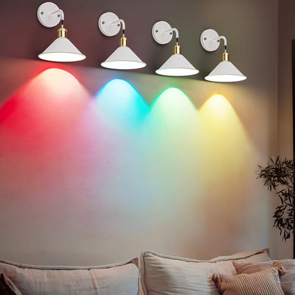 Battery Operated Wall Sconce, Wireless Wall Lights Set of 2, 13 RGB Colors Dimmable Battery Powered Wall Lamp with Remote, Memory Function, Timer for Bedroom, Living Room.