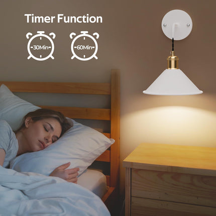 Battery Operated Wall Sconce, Wireless Wall Lights Set of 2, 13 RGB Colors Dimmable Battery Powered Wall Lamp with Remote, Memory Function, Timer for Bedroom, Living Room.