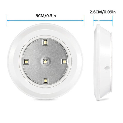 6 LED Light Set with Remote - Cool White for Cabinets & Displays.