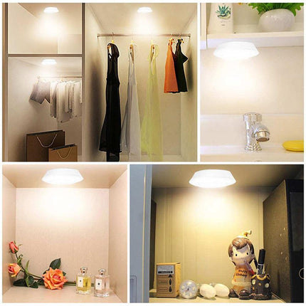 6 LED Light Set with Remote - Cool White for Cabinets & Displays.