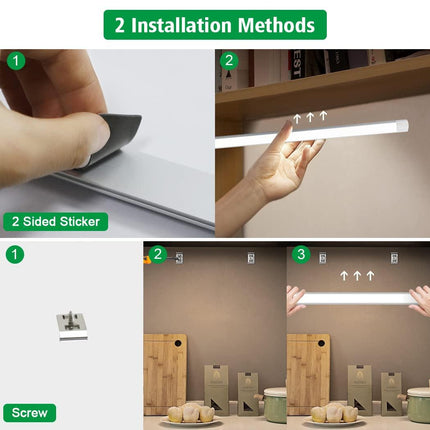 Led Under Cupboard Kitchen Lights, Dimmable Bar Cupboard Lights with Remote Control for Wardrobe,Cupboards, Closets, Display Cabinets（Natural White,2 Pack）.