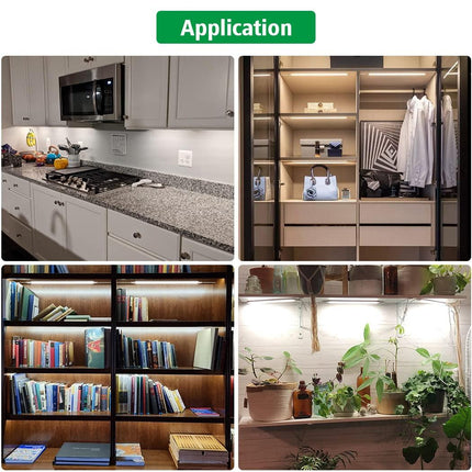 Led Under Cupboard Kitchen Lights, Dimmable Bar Cupboard Lights with Remote Control for Wardrobe,Cupboards, Closets, Display Cabinets（Natural White,2 Pack）.