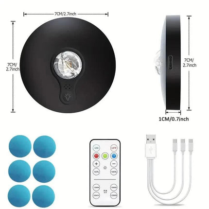 3 Lights LED Rechargeable Slim Cabinet Light, 2cm, Remote Control, Magnetic Mount.