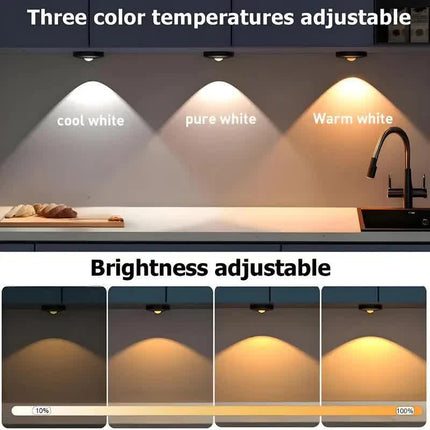 3 Lights LED Rechargeable Slim Cabinet Light, 2cm, Remote Control, Magnetic Mount.