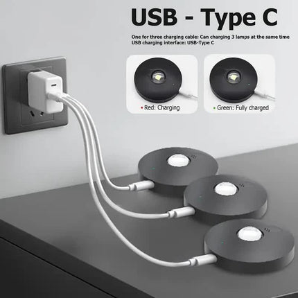 3 Lights LED Rechargeable Slim Cabinet Light, 2cm, Remote Control, Magnetic Mount.